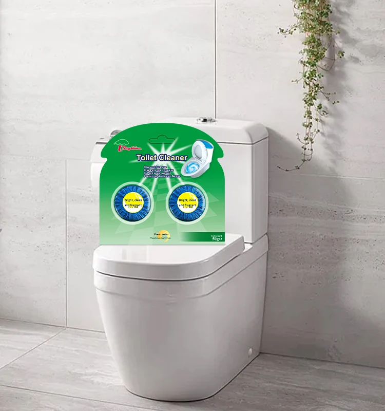 Rayshine wholesale toilet blue bubble Fragrance Block toilet tablet for clean the tank of toilet  50G 2 PCS Travel Set