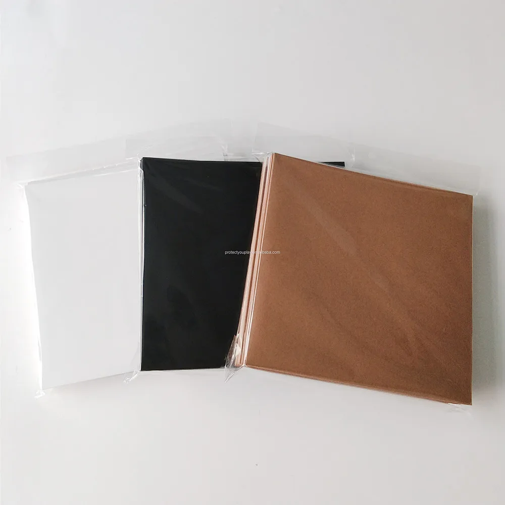 Black Cardboard Paper LP Record Sleeves 33 RPM 350gsm Record Storage Jacket - No Hole