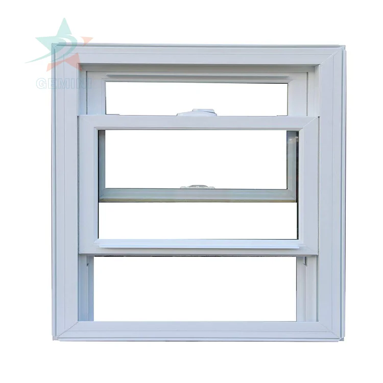 Hot Sale Pvc/Upvc Single Hung Window Factory Lift Up Hung Vinyl Hurricane Windows With Tempered Clear Glass