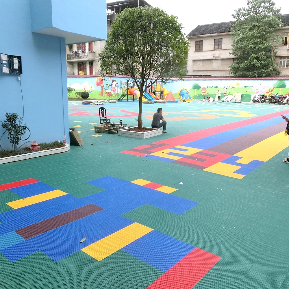 Plastic indoor soccer flooring tiles, synthetic floor tiles