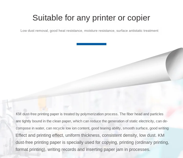 Industrial Use100% Wood Pulp KM ESD Anti-static Cleanroom Dust-free Printing Paper A3 A4 A5 A6 Office