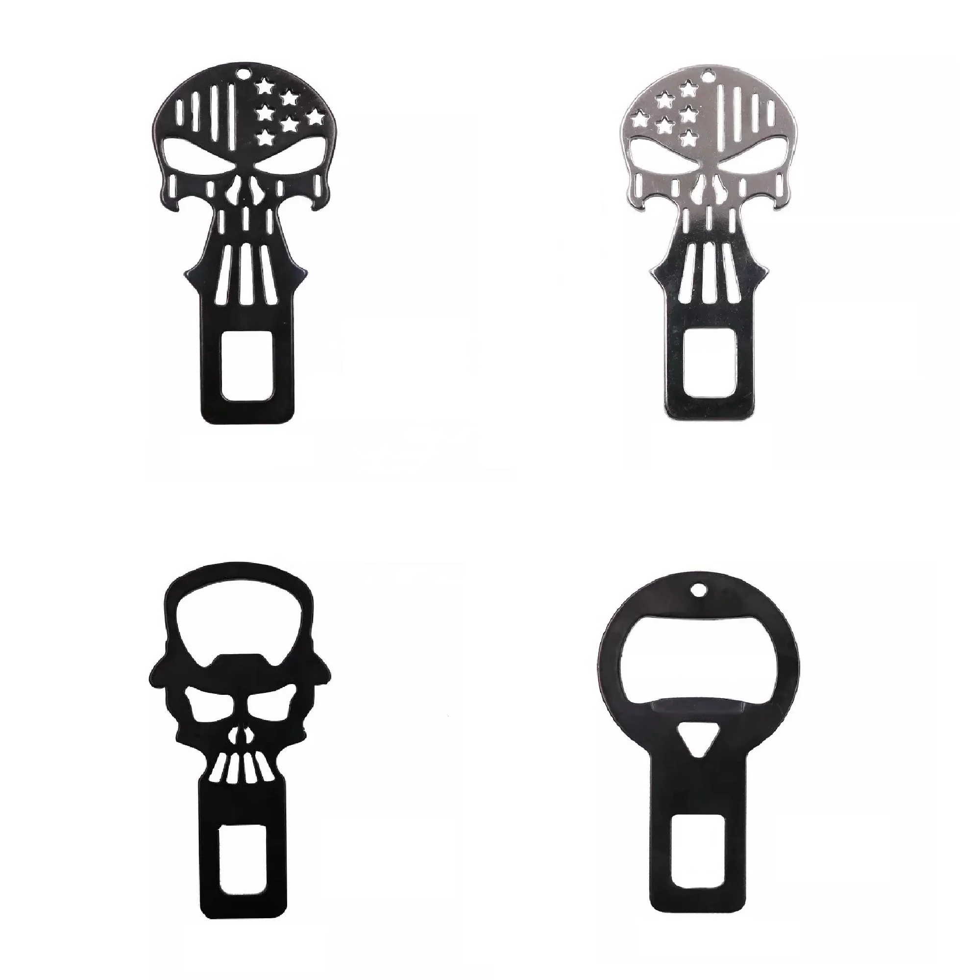 Skull Model Shape Car Seat Belt Alarm Silencer Stopper Buckle Clip Beer Bottle Opener