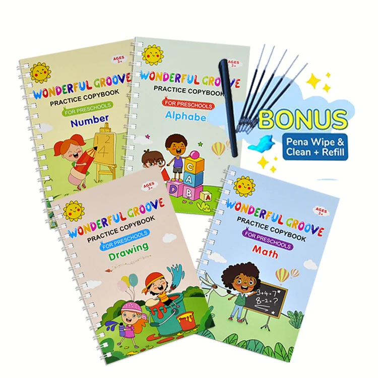 Children Reusable Practice Writing Book Can Erase Pen Magic Copybook Drawing Toys For Children