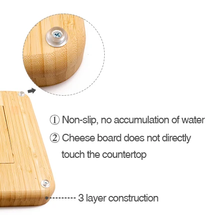 Wholesale Kitchen Tools Butter reused bamboo cheese board