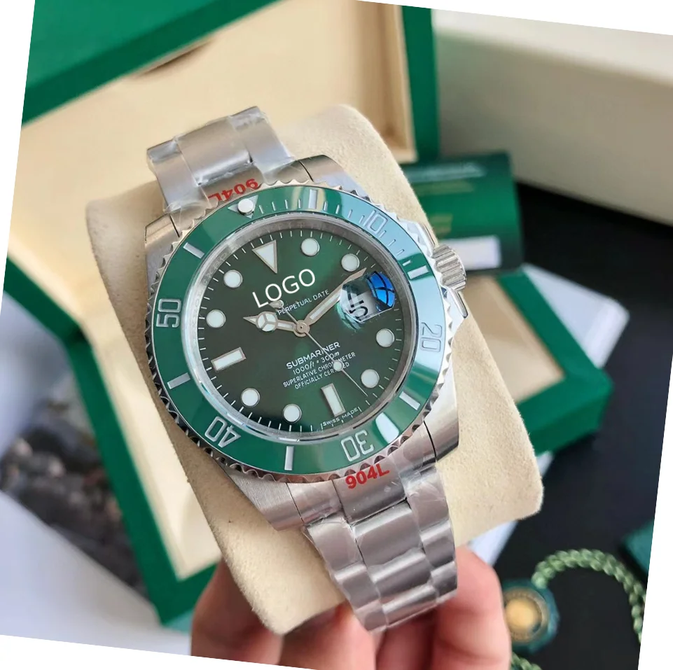 GOOD Quality Men Automatic Stainless Steel Night Vision Sapphire Mirror Mechanical Watches Glass Luxurious Watches Custom Logo