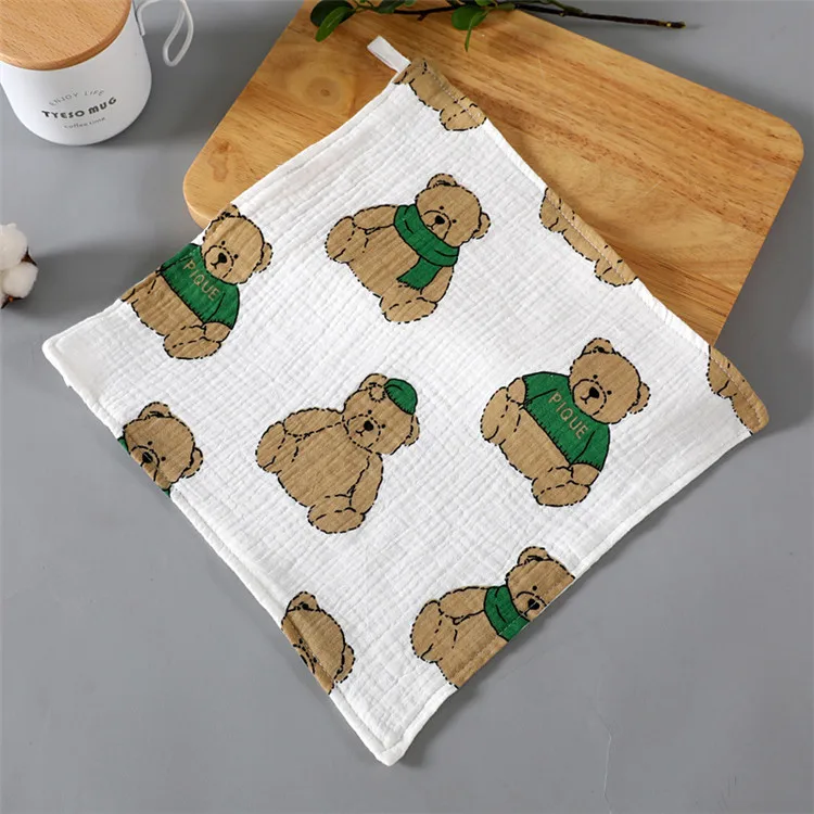 
Organic Baby Muslin Cotton Hooded Baby Towel & Washcloth Soft Absorbent Towel 