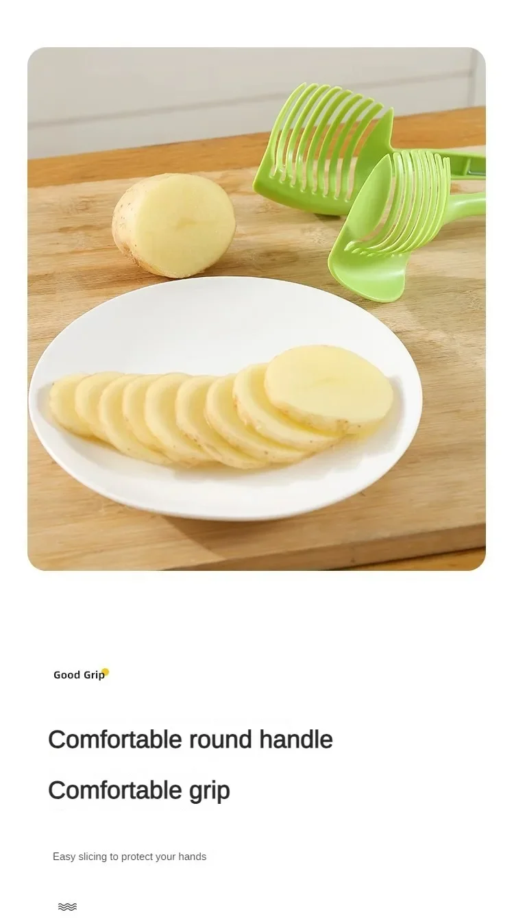 B889 Kitchen Gadgets Folder Fruit Slicer Tool Potato Food Tomato Onion Lemon Vegetable Fruit Slicer Knife Holder Cutting Clip