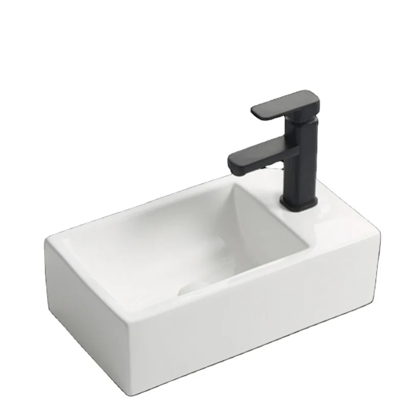 Ceramic Bathroom Sinks Hot Sale Rectangle Small Size Wash Cabinet Basin