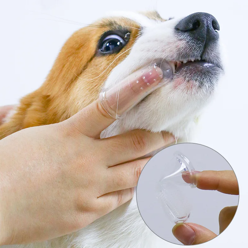 Dog Cat Dental Hygiene Extra Soft Silicone Tooth Cleaning Pet Finger Toothbrush