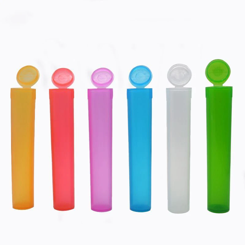 116mm Plastic Tobacco Cigarette Jar Pre roll Plastic Tube With ChildProof Flip Top Smoke Tube