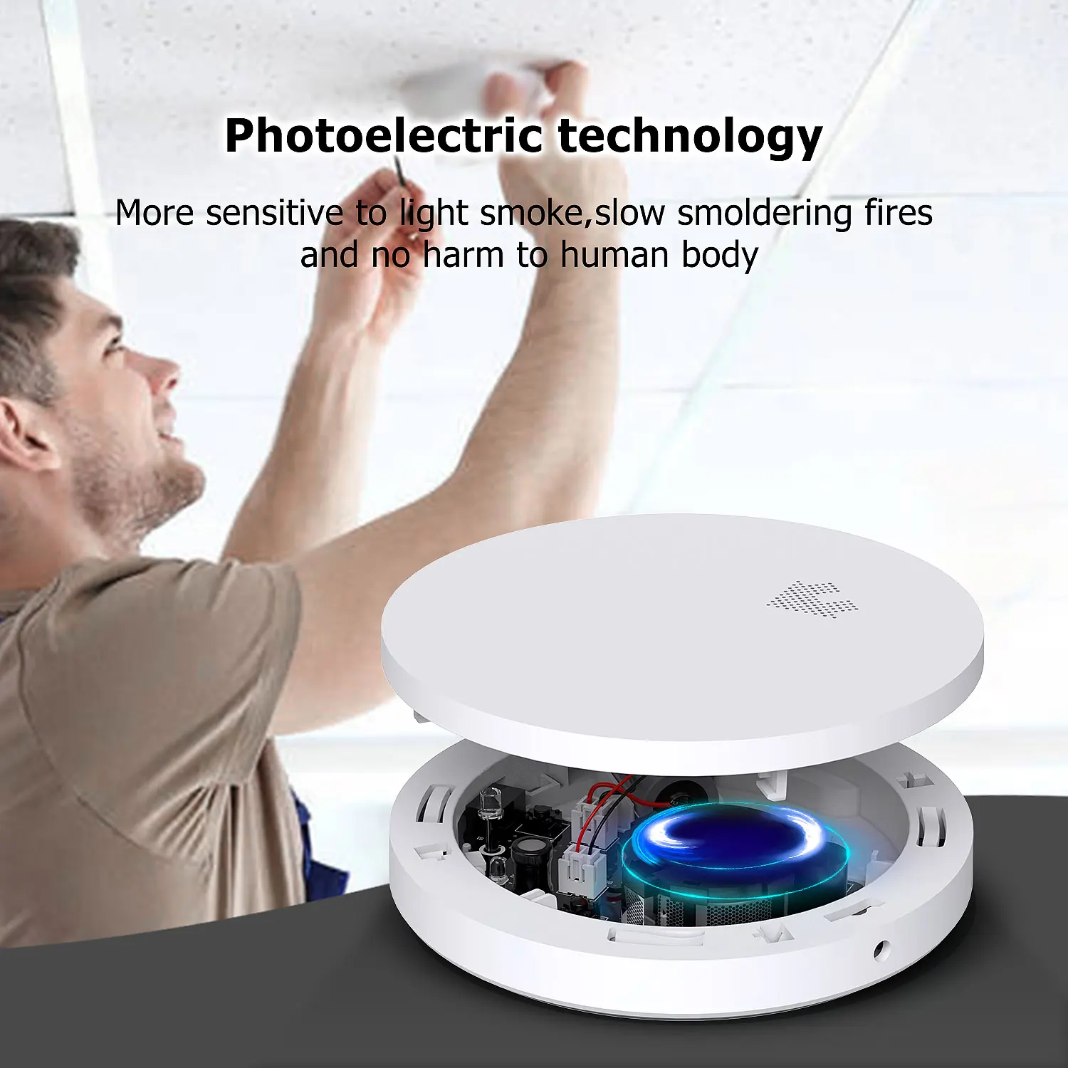 
Manufacture NF VDS Q Label GS546 Reddot design award 2019 winner fashional super slim 23mm ultra-thin thinest VDS smoke detector 