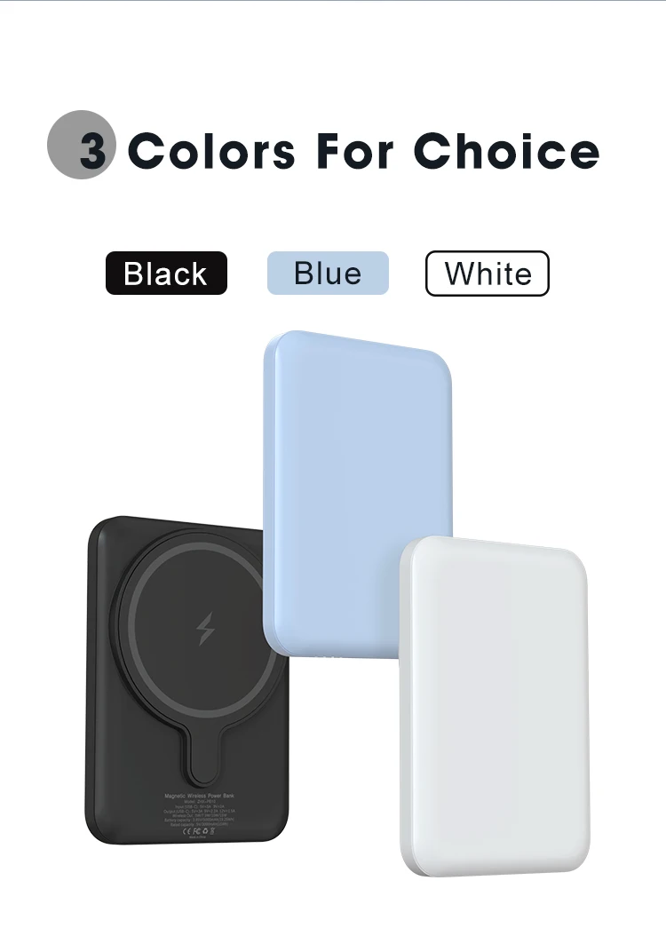 Super Slim Portable Max 15W 5000mAh Wireless Power Bank for iPhone Magnetic Power Bank