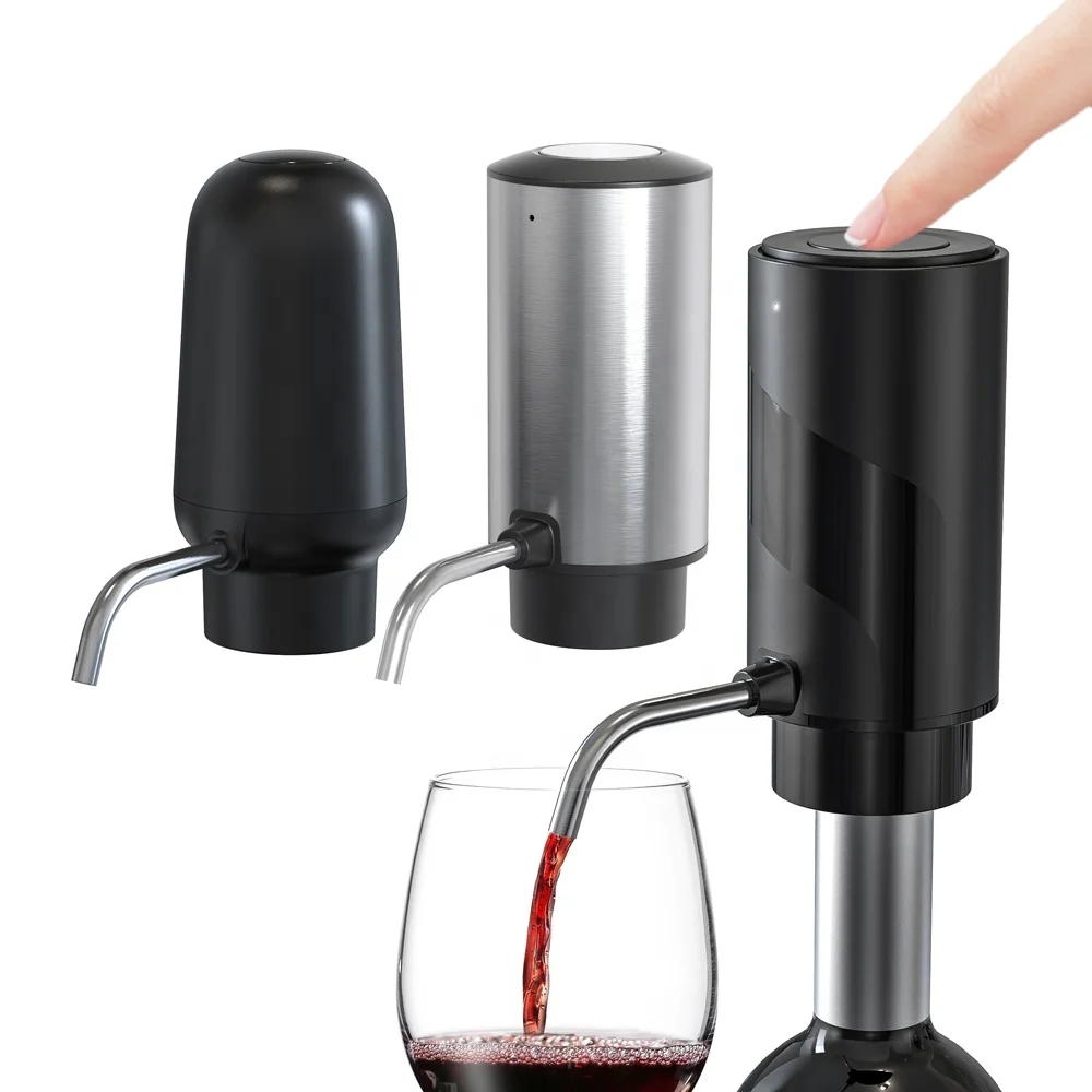 Оптовая продажа Электрический автоматический аэратор для вина дозатор с индивидуальным логотипом литиевая батарея перезаряжаемый материал из нержавеющей стали бар