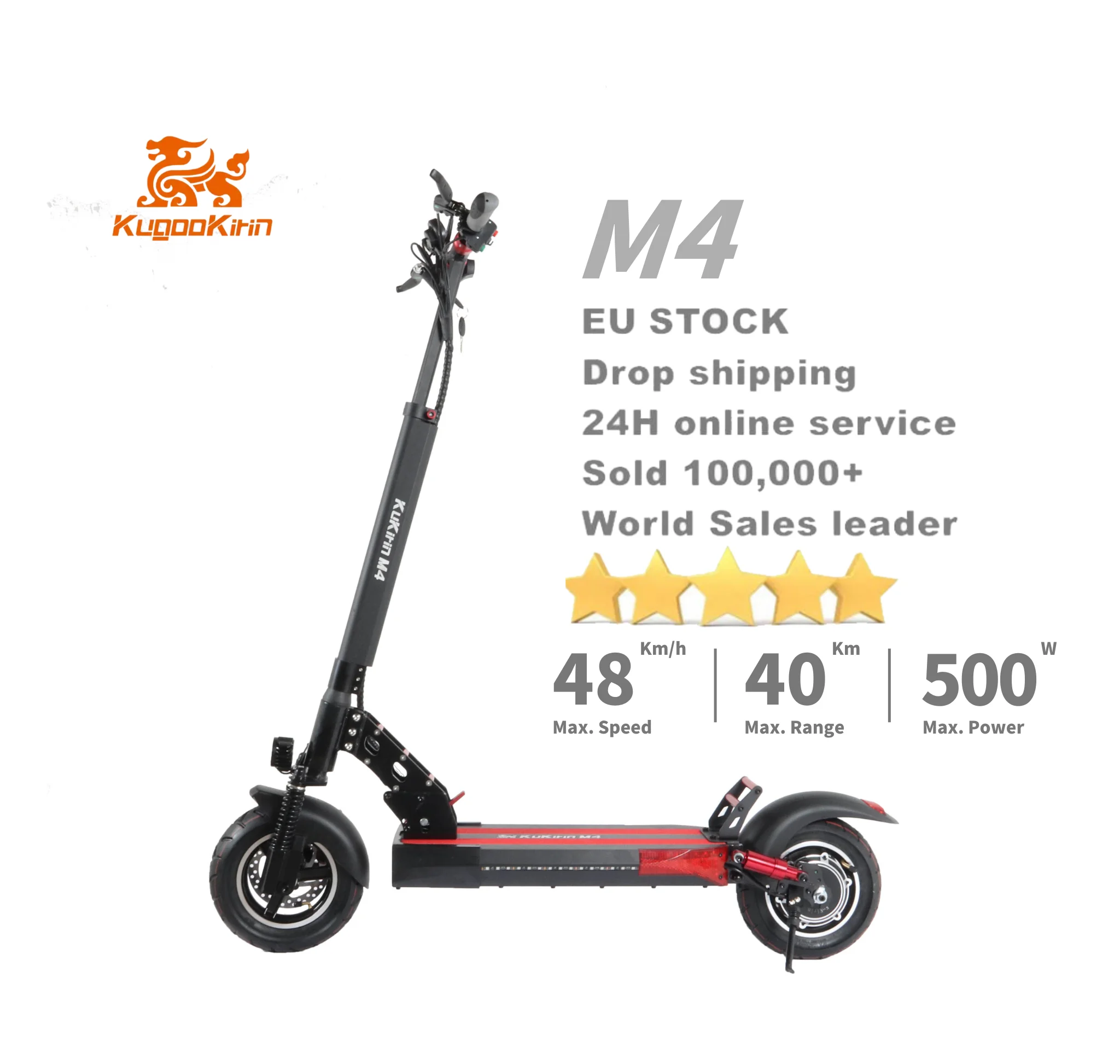 Alibaba cheap price europe warehouse Kugookirin kirin m4 500w motorcycle foldable fat tire electric scooter sale