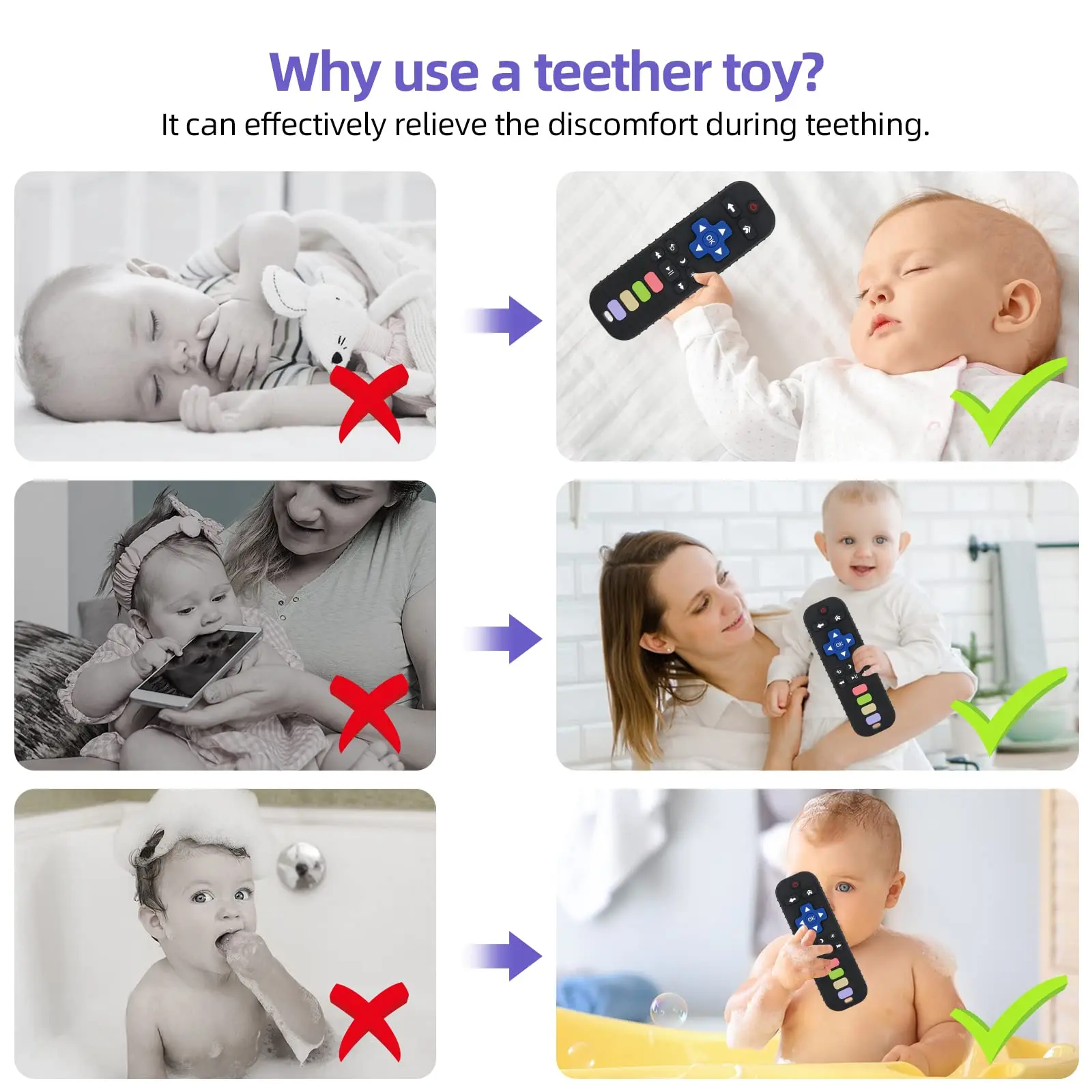 Bpa Free Food Grade TV Remote Control Shape Teething Relief Baby Toys Chuya Baby Teether Toy Chew Toy for Infants Baby