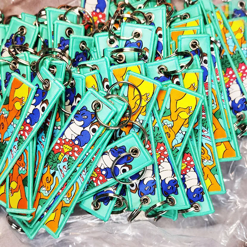 Personalized Custom Fabric Embroidery custom embroidered patch keychain embroidered keychain/key tag/keyring ALPHA JET