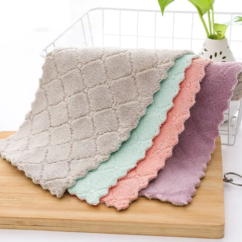 Microfiber Absorbent Kitchen Dish Cloth Towel,Non-stick Oil Washing Cloth Rag,Household Tableware Cleaning Wiping Tools