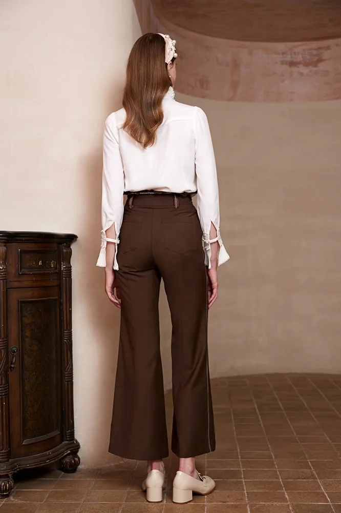 bow collar blouses for women 2022 Custom elegant women The cuff pressure plait shirts blouses woman Chiffon blouse