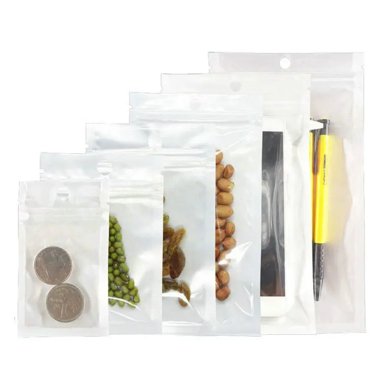 11*16CM White Clear Self Seal Mylar zipper bag Plastic Retail Packaging Packing Ziplock Bag