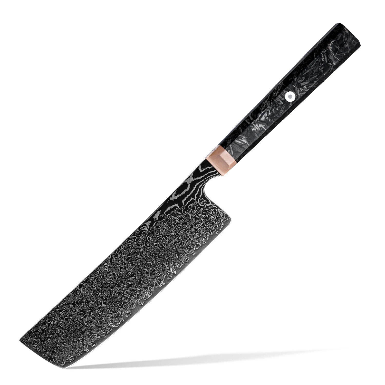 6.7 inch Premium Japanese 67 Layers Damascus Steel Nakiri Kitchen Knife High Quality Kitchen Nakiri Knife Carbon Fiber Handle