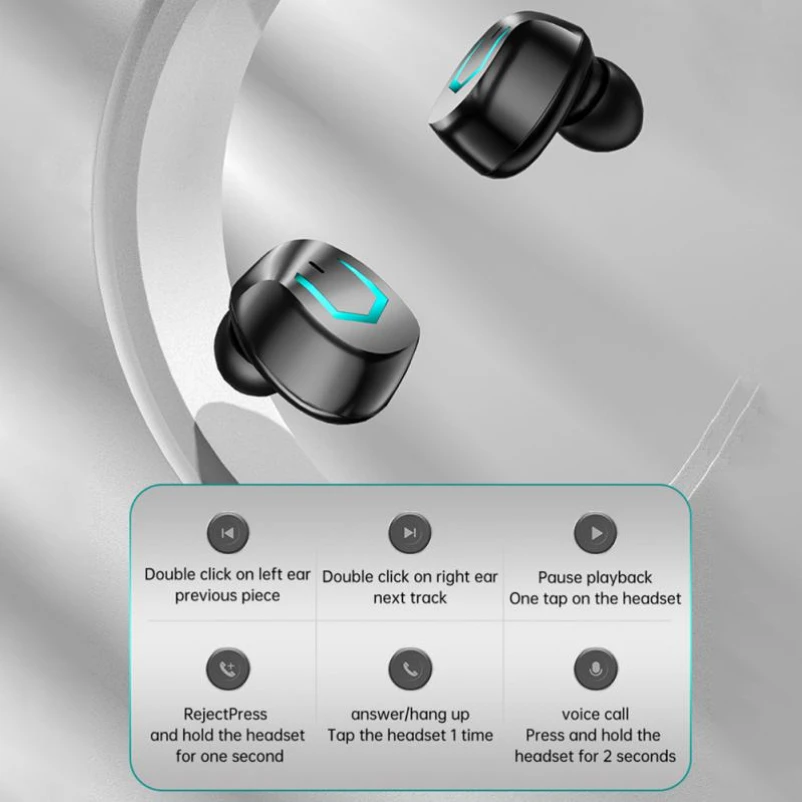 TWS Headphones Bluetooth 5.2 Earphone Wireless Headsets Charging Box 9D Stereo Sports fones de ouvido with Mic