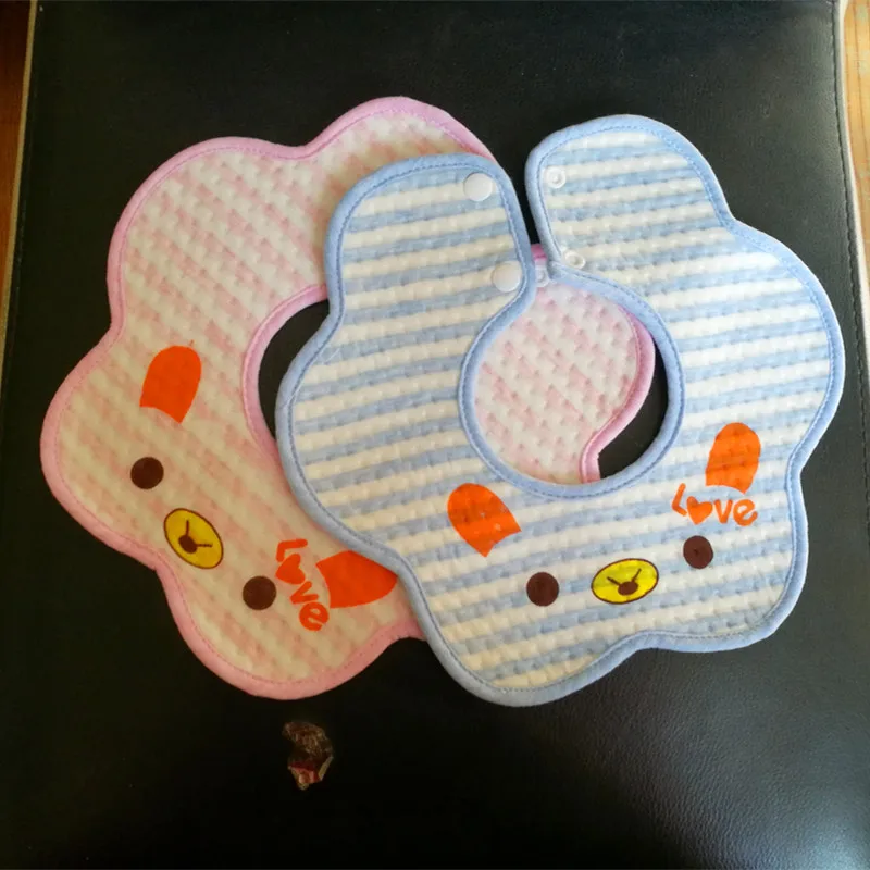 Printed Feeding Waterproof Cute Soft Cotton Girl Muslin Baby Bib