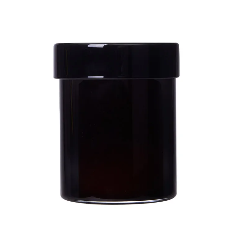 Custom Logo Luxury 8OZ 10OZ 14 oz Container Black Thick Empty Frosted Glass Candle Jars With Lid For Candle Making