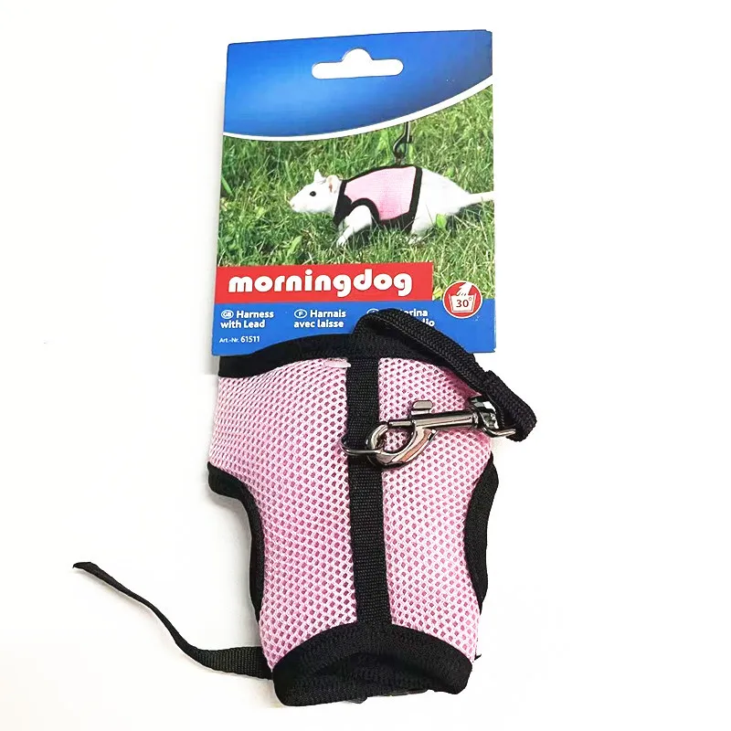 Pet Accessories Rabbit Harnesses Vest Leashes Set Small Animal Guinea Pig Hamsters Soft Mesh Harness With Leash