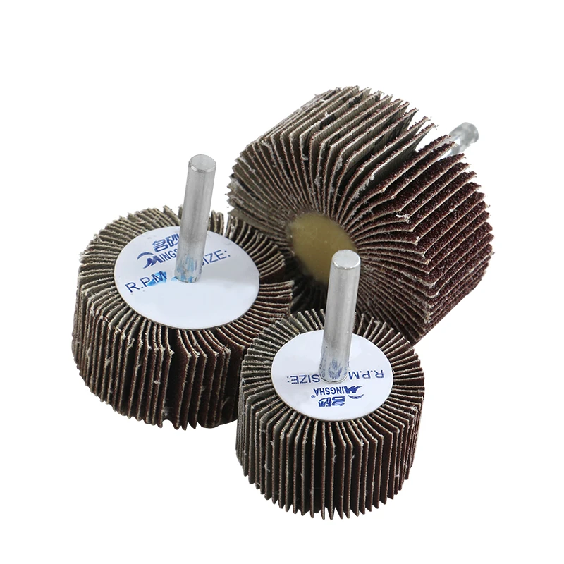 Mounted Point Sanding Cloth Flap Wheel with Shaft Grinding Head Aluminum Oxide Abrasive