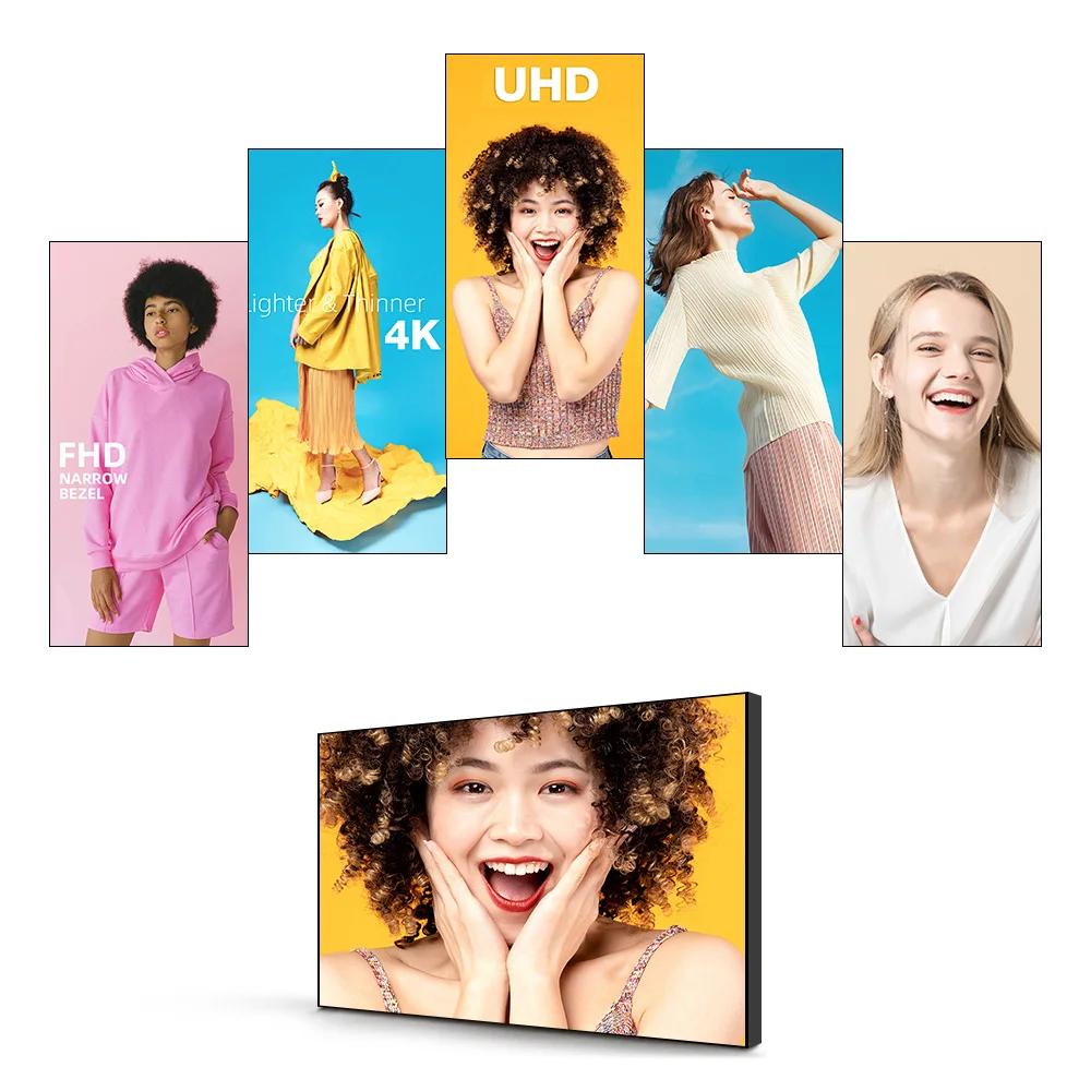 3x3 46 55 inch ultra narrow 1.8mm bezel 4k HD advertising lcd video wall indoor