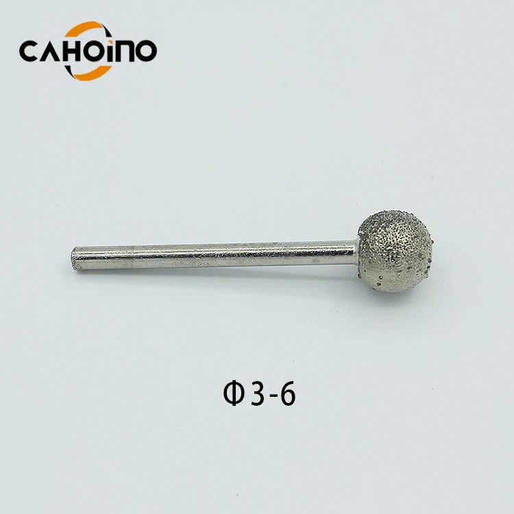 Manufacturer 3MM shank Electroplated  Mounted Points Diamond Grinding Head Coated  Shank a ball  for Dreme