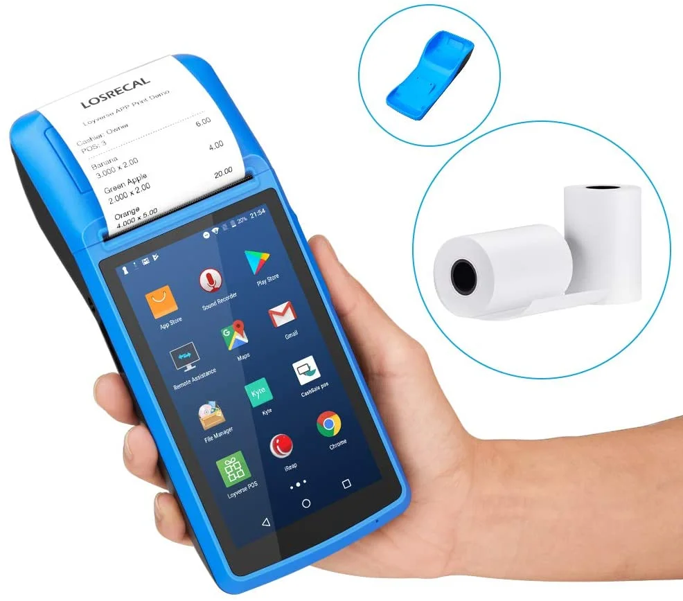 Mobile Android 8.0 POS Terminal Machine with thermal printer