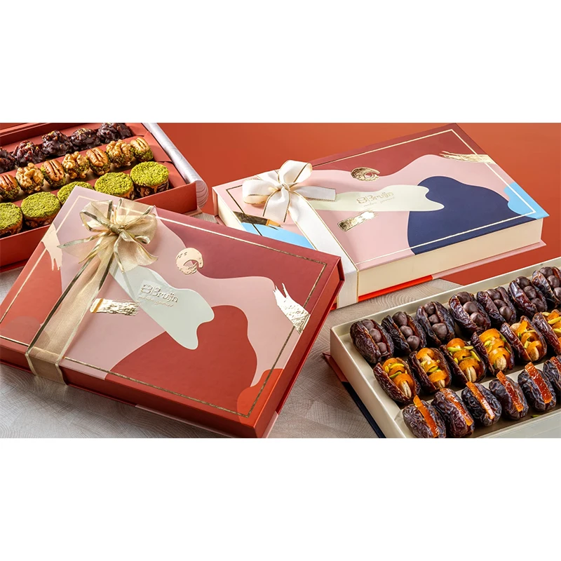 Saudi Arabic Luxury Eid Mubarak Ramada Chocolate Box Empty Ramadan Date Edible Dates Packaging dry food nut Gift paper Box