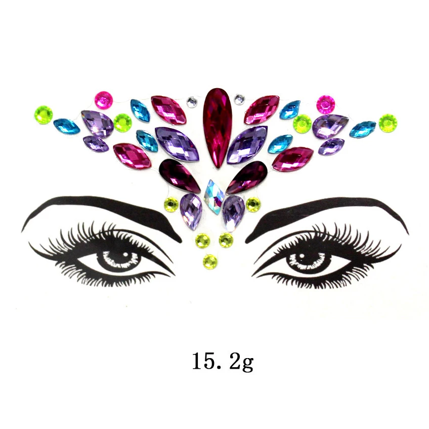 Gomi Rhinestone Mermaid Face Jewels BODY STICKERS Drill Temporary Eyebrow Tattoo Sticker