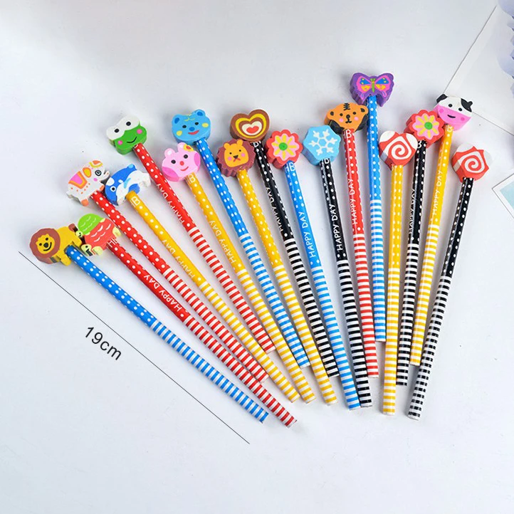 Wholesale ODM Customised 3D Cartoon Animal Design Black Lead Wooden Pencils With Eraser For Children
