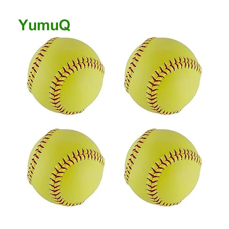 Софтбол YumuQ 12 дюймов официального размера для тренировок Fastpitch без опознавательных знаков и кожаных покрытых тренировочных мячей