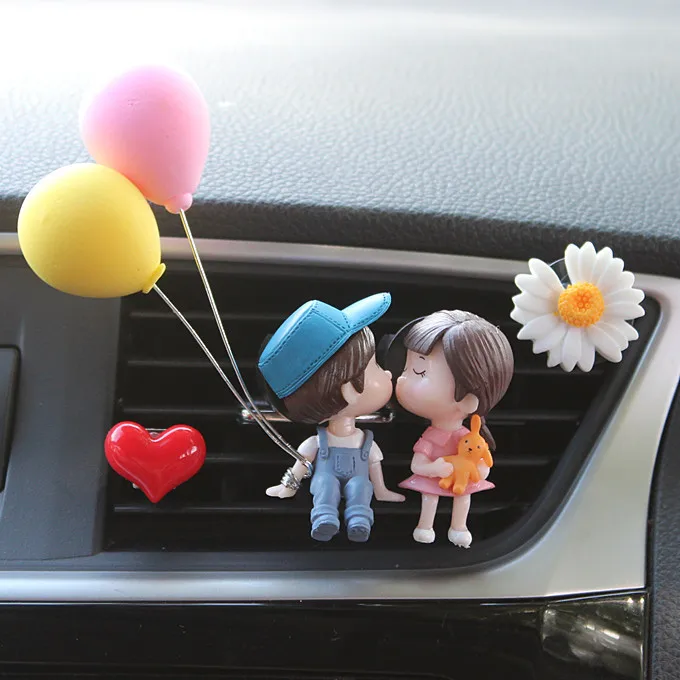 Cartoon Character Doll Cute Couple Balloon Air Conditioning Outlet Perfume Clip Car Freshener Air Perfume Car Ornaments