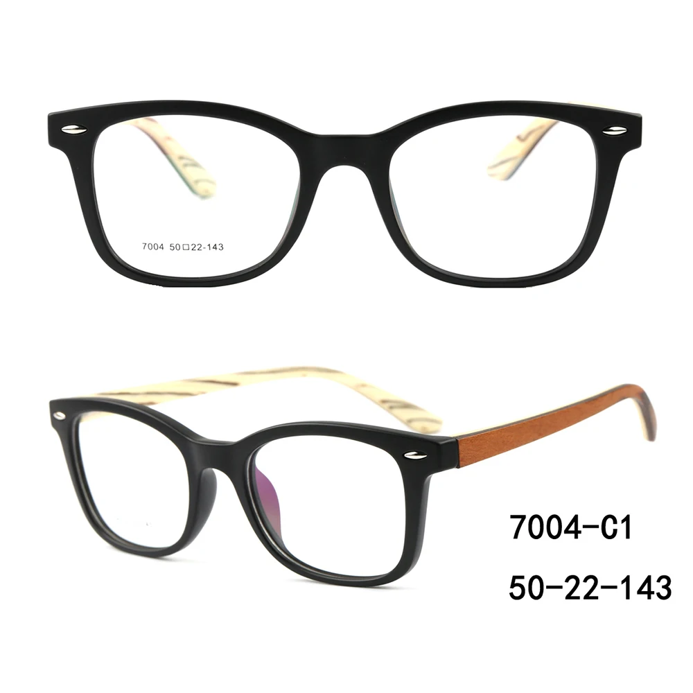 7004 wholesale fashion optical wooden temple tr90 glasses