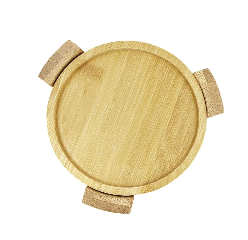Natural Bamboo Coffee Coaster Bamboo Coaster Set with Holder for Kinds of Cups Table Drink