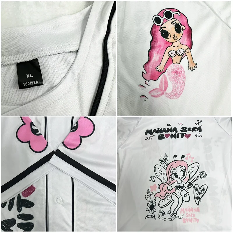 Factory Price Custom Vintage Jersey Shirt Graphic Tees Rapper Black Baseball Jersey