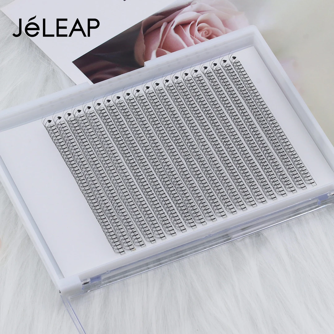 Korea PBT Fiber Matte Black Soft Ellipse Lash Extension 0.07 D 12mm Big Tray 3D Flat Hybrid Short Stem Premade Fan Lashes