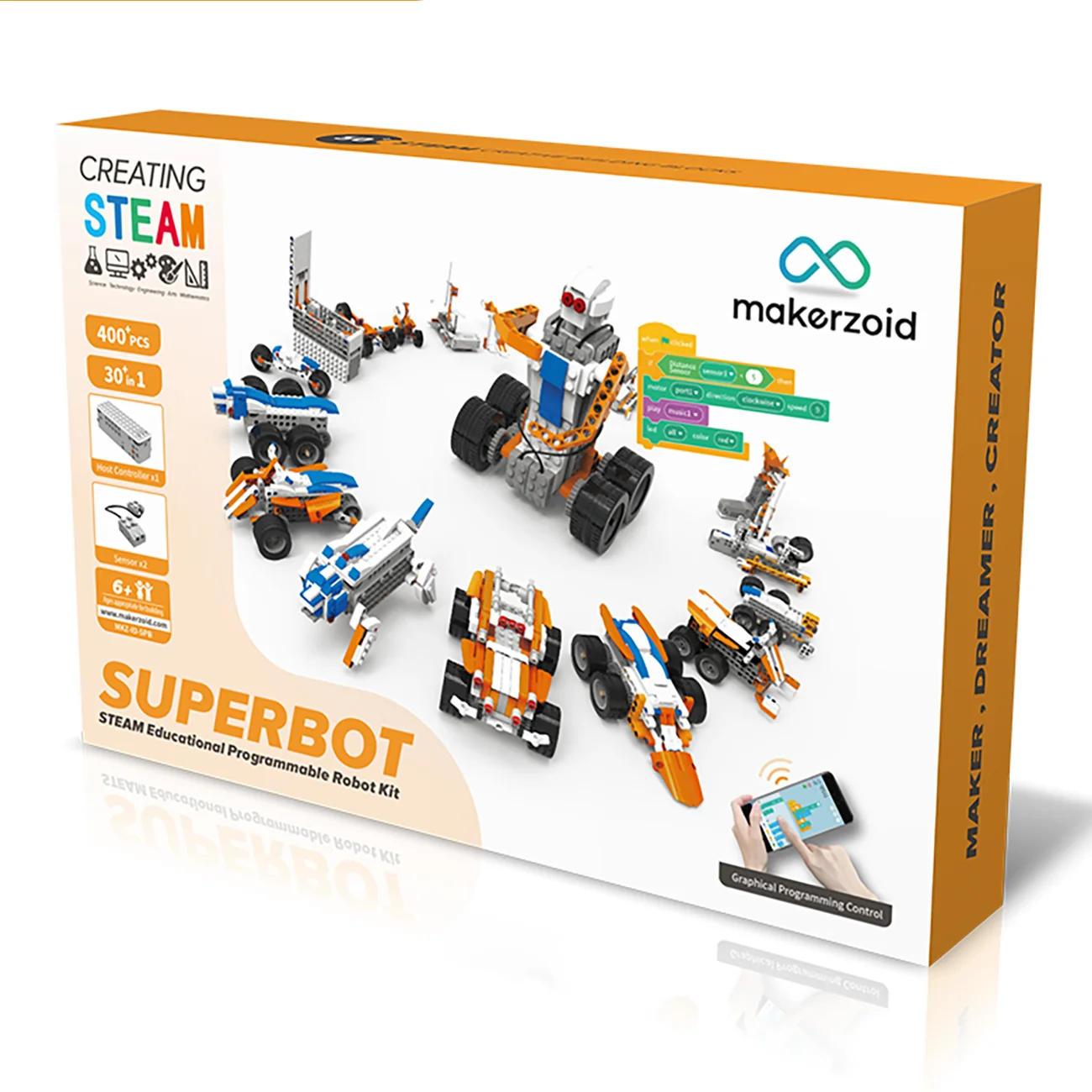 STEAM Programmable Toys Coding Robot Super bot 26-in-1,  APP Control Remote Control Toys for Kids 6 Years Above