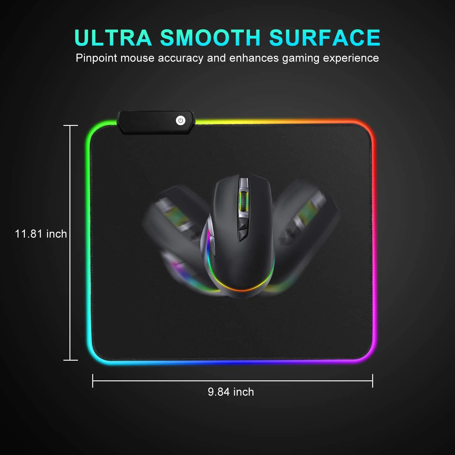 Custom Logo Printed Sublimation XL XXL Large Big Rubber RGB LED Black Anime Gaming Mouse Pad Mat For Gamer