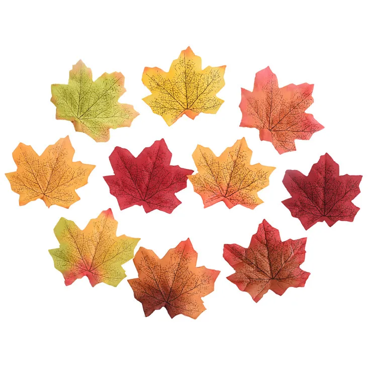 A-225 500PCS Artificial Fabric Silk Maple Leaf Mixed Fakes Lifelike Autumn Leaf for Halloween Party Festival Table Decorations