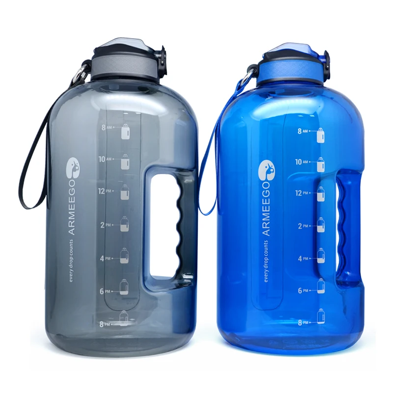 1 Gallon Water Bottle  BPA Free Dishwasher Safe 128oz Large Water Bottle with Motivational Time Marker and Handle Leak-Proof Big