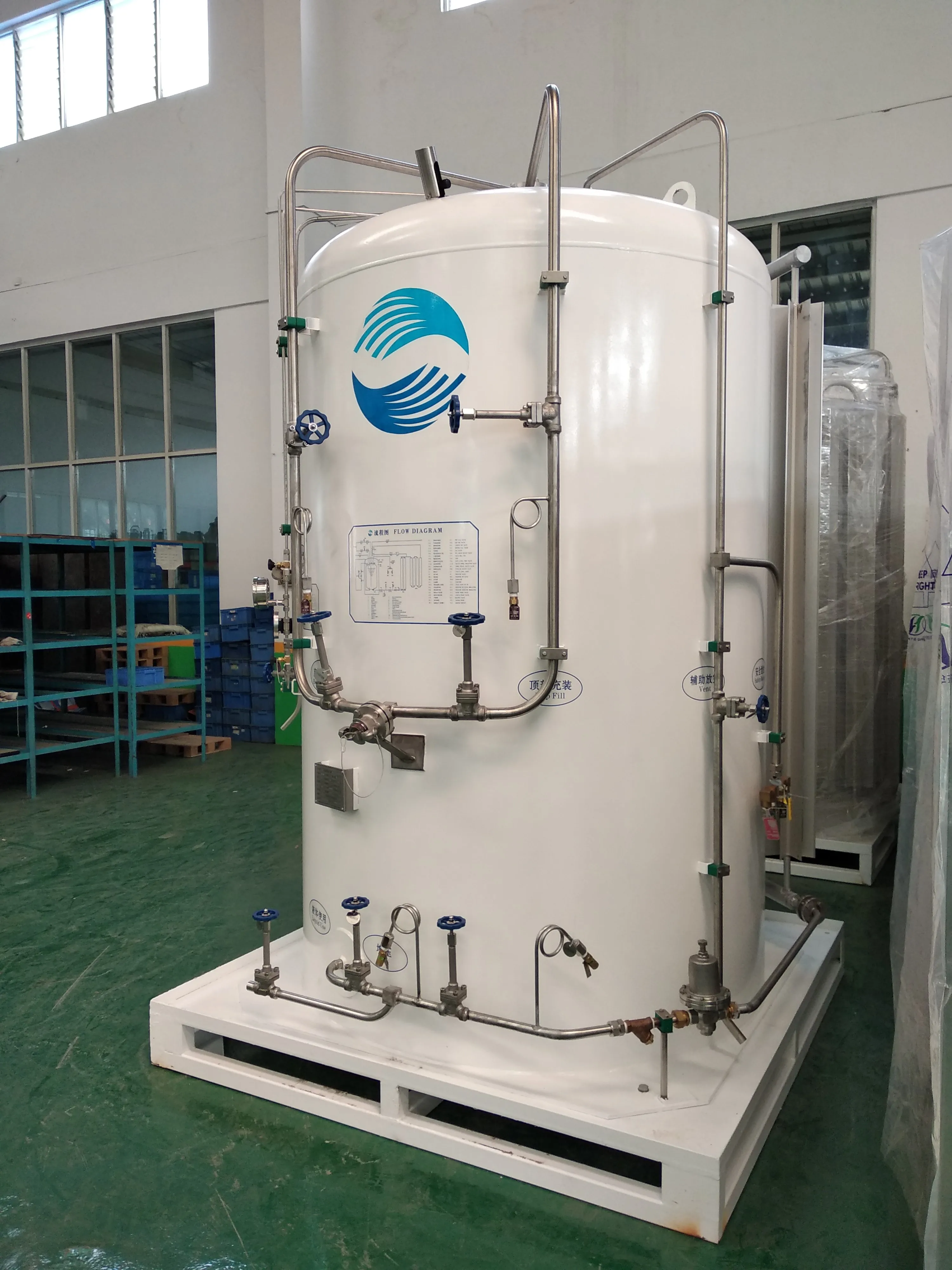 Микро-резервуар для среднего объема LOX LIN AR CO2 СПГ сжиженного нефтяного газа по заводской