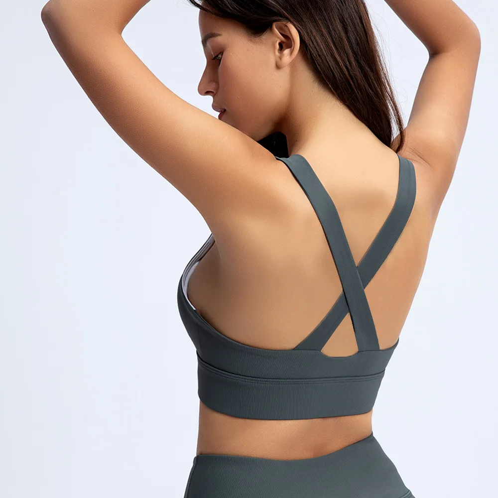 Women Gym Clothes Sportswear Woman Gym Leggings Padded Push-up Strappy Sports Bra 2 Pcs Sports Suits Seamless Yoga Sets