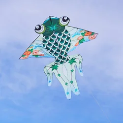 2022 New Design Outdoor Flying Blue Golden Fish Kite with Thread