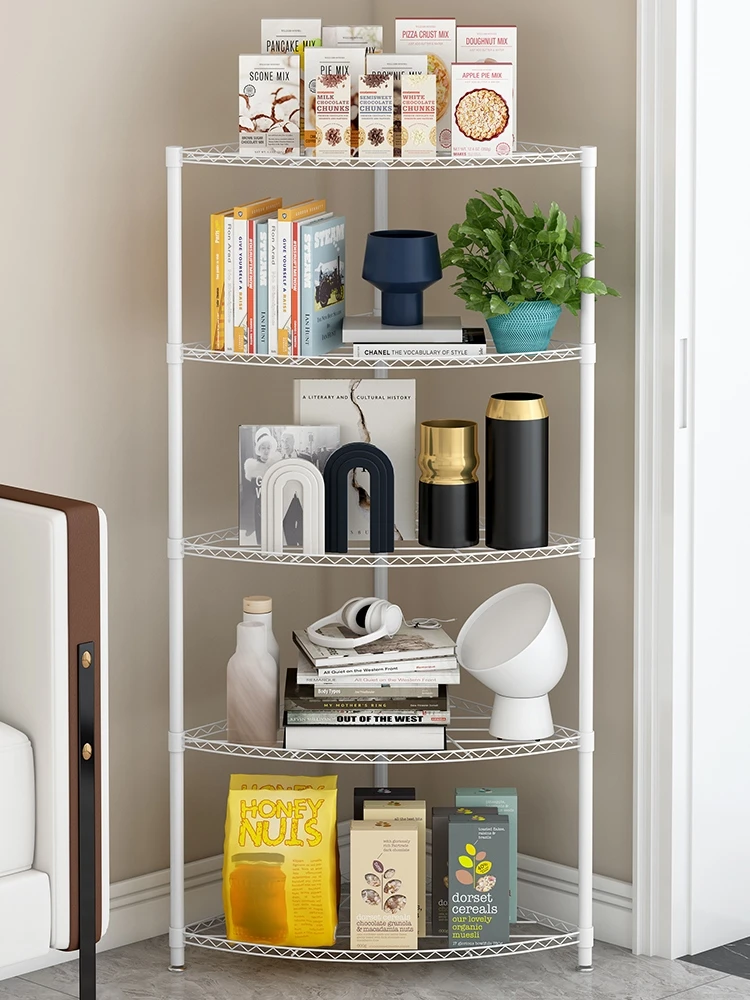 Recovery industrial corner storage rack plant support with metal frame for home office