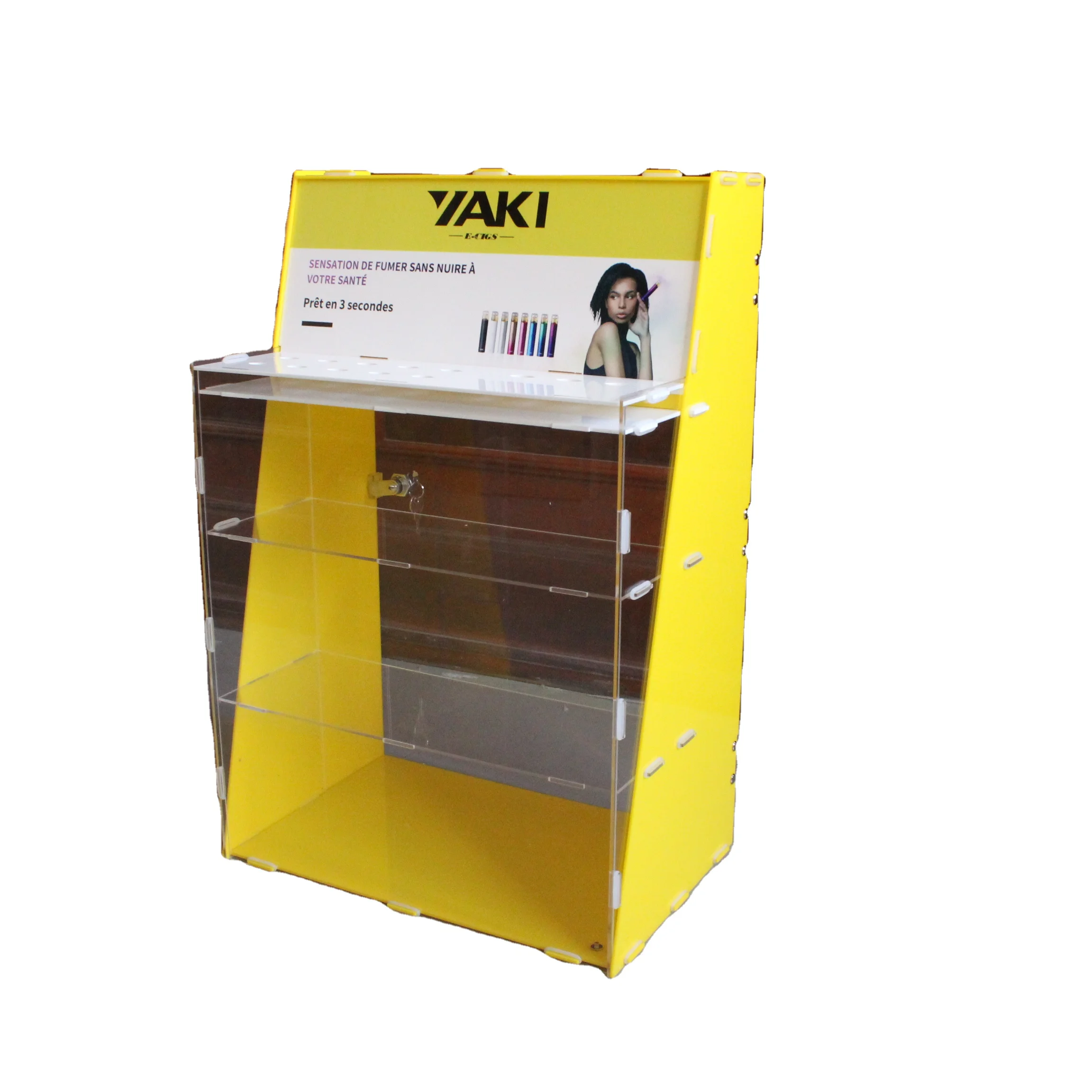 removable type Acrylic CBD OIL E-cigarette vaporizers stand display case with custom logo/color